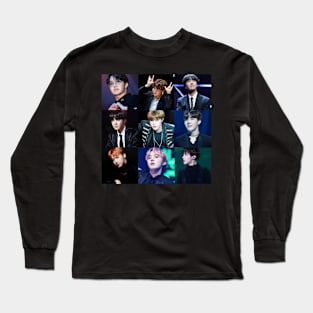 J Hope BTS Collage in black Long Sleeve T-Shirt